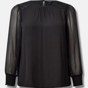 Torrid Georgette With Sequin Trim Blouse